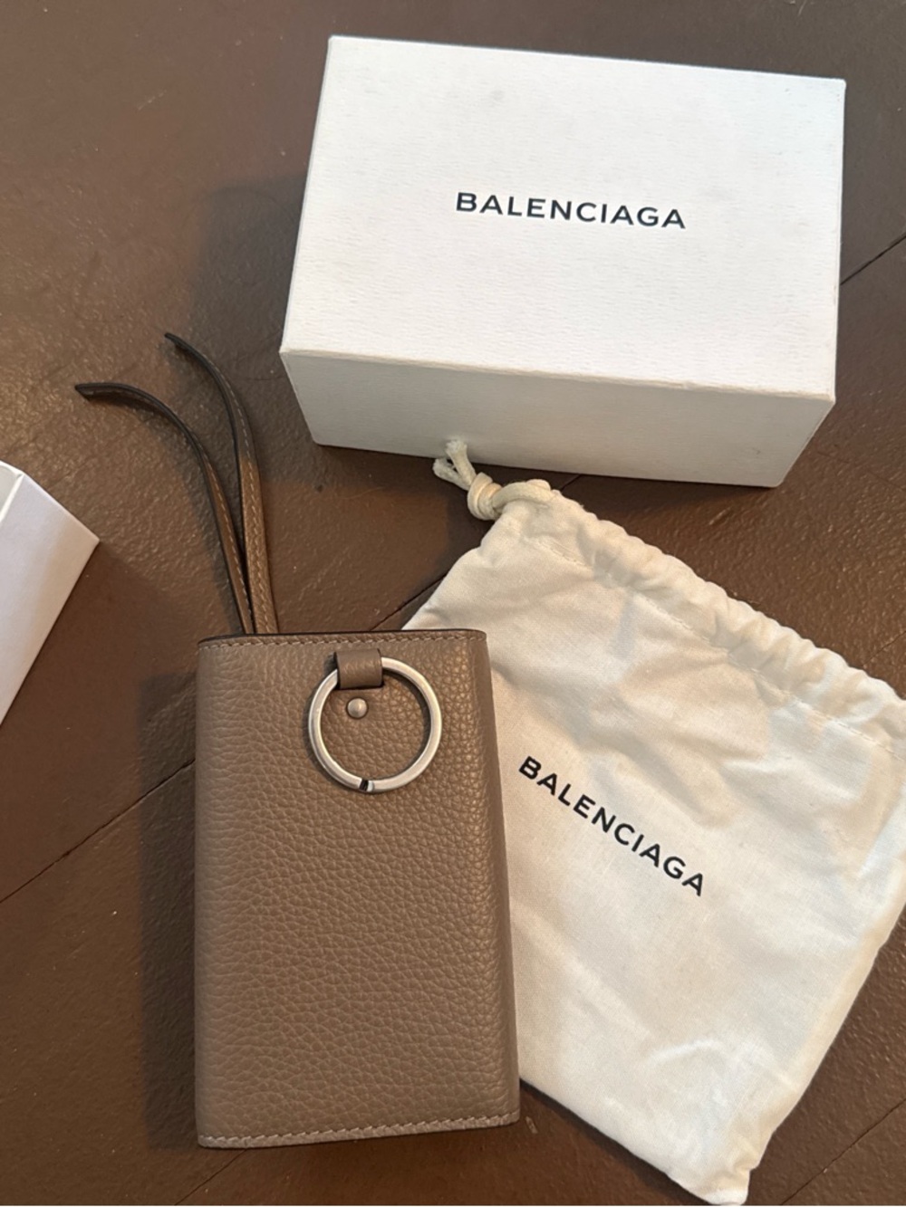 Balenciaga Taupe Leather Key Holder Wallet - Picture 3 of 3